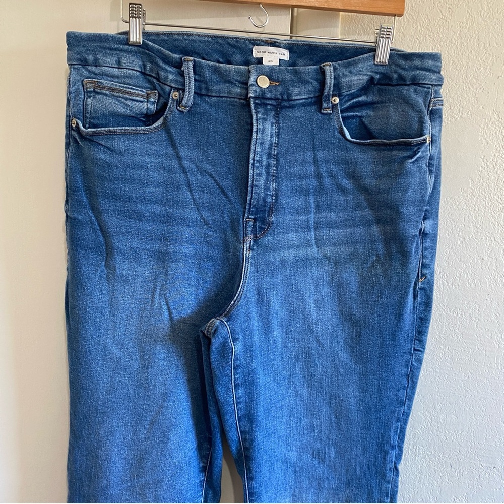 Good American Women's Good Flare Legs Jeans Size 20 High-waist Comfy Casual - Picture 2 of 11